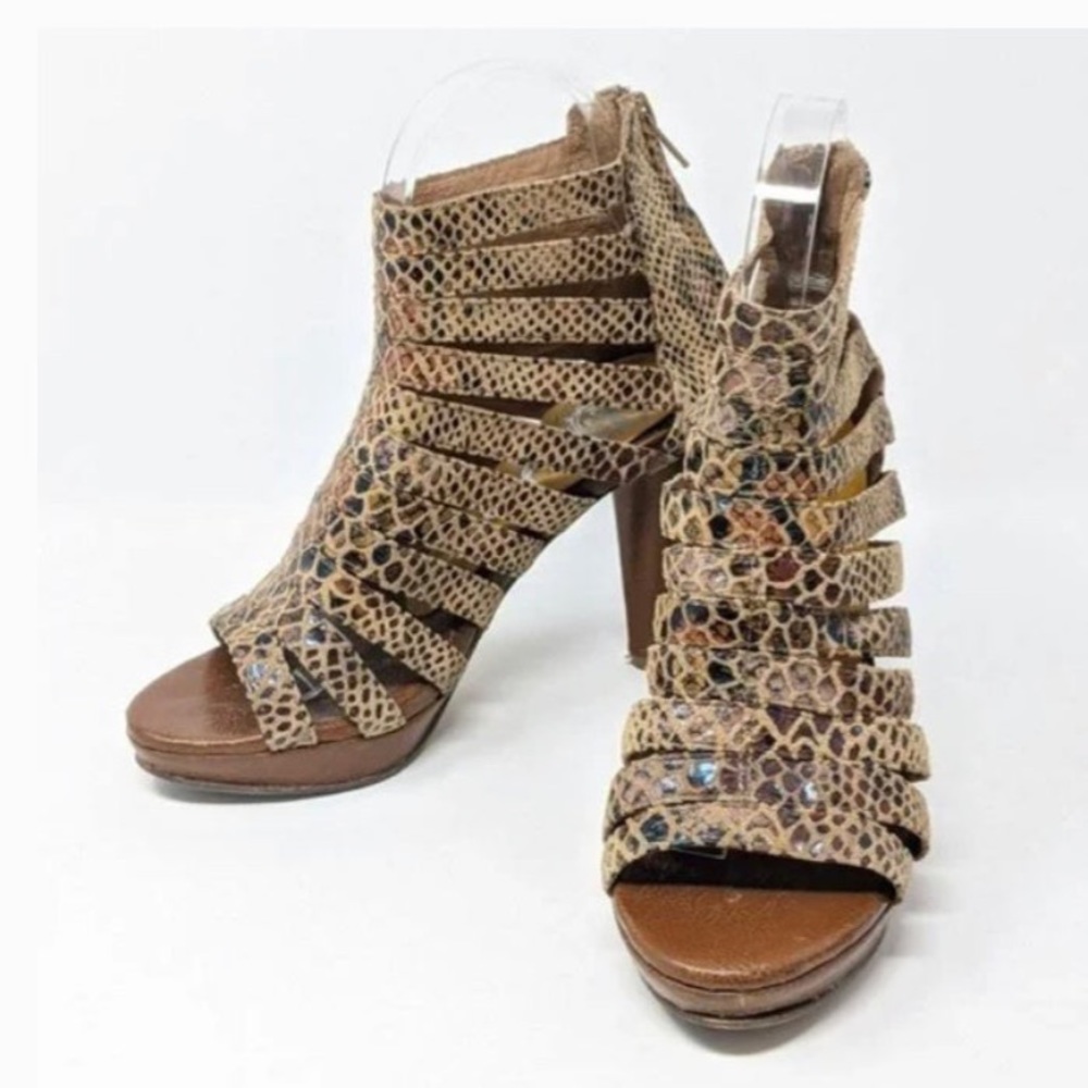 Jeffrey Campbell Marly Snake Skin Print Platform Heels